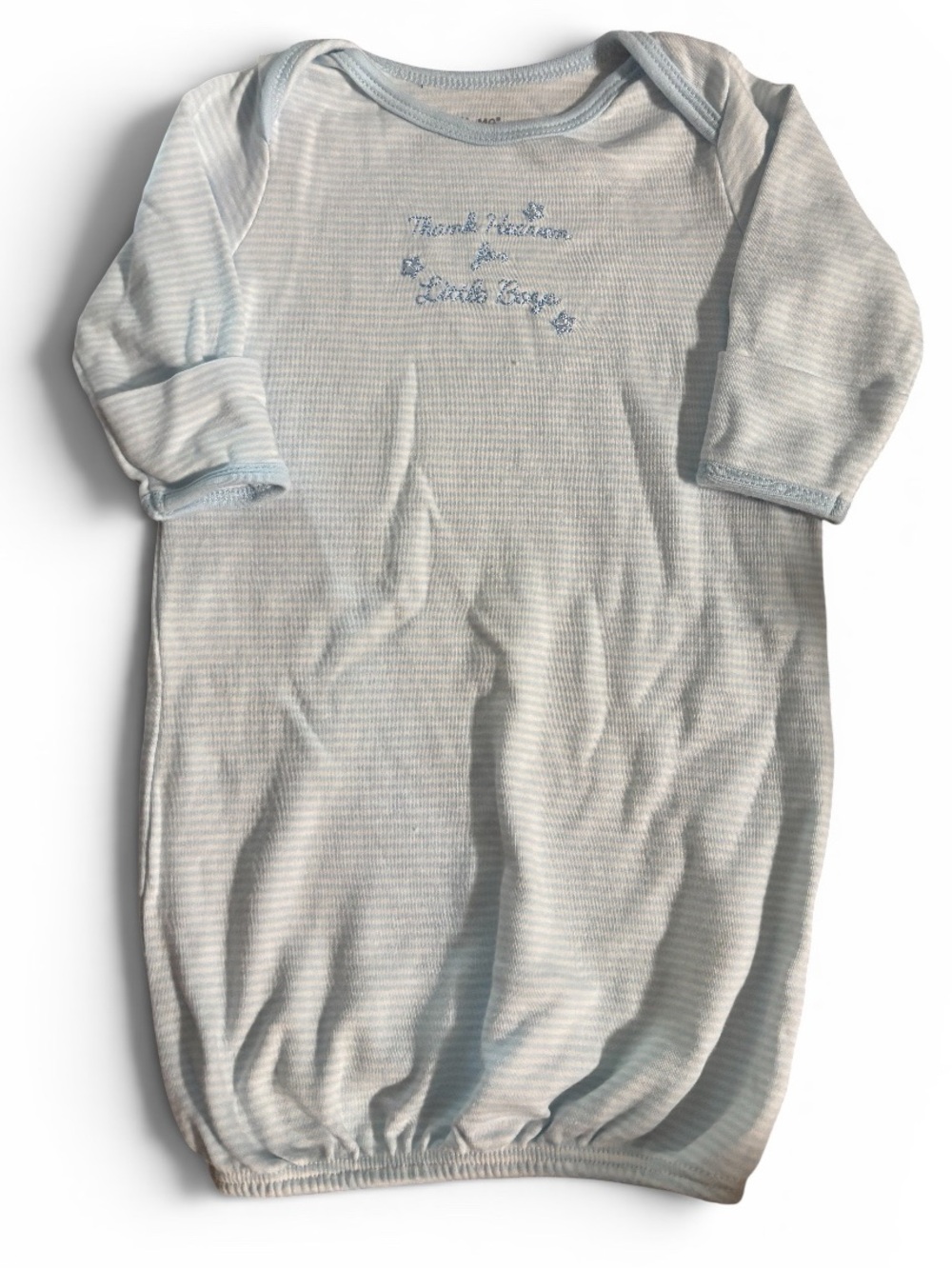 🎉 (0-3m) Little Me Light Blue Striped Infant Sleep Gown
